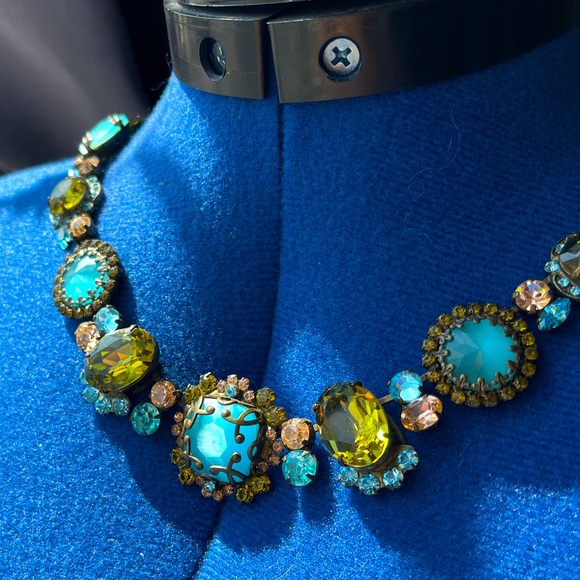 Blue and Green Statement Sorrelli Necklace - Picture 1 of 8